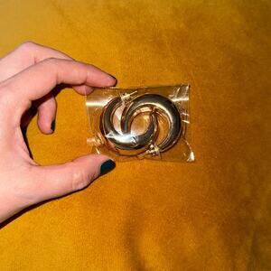Gold colored hoop earrings